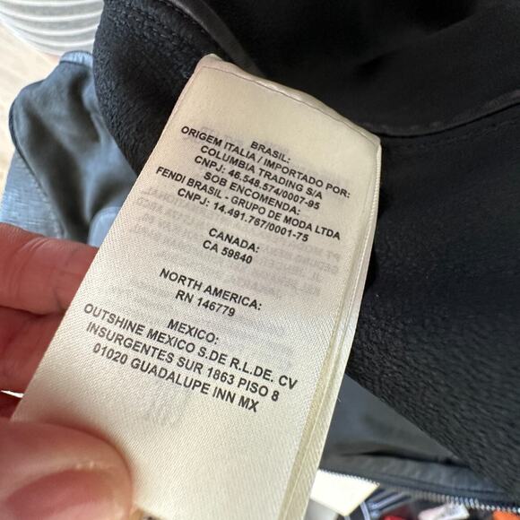 Fendi Black Soft Leather Fendi Embossed Monogram Front Long Sleeve Hooded Jacket - Picture 14 of 16